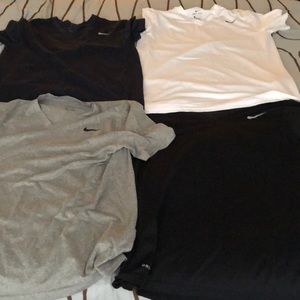 Four dri fit Nike v neck tee shirts men’s medium